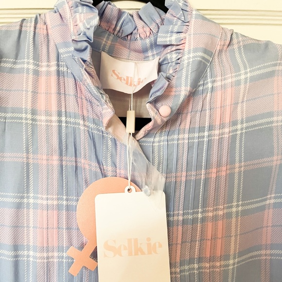 Selkie Victorian Tux Blouse in Cindy Plaid sz Medium BNWT - Picture 6 of 7